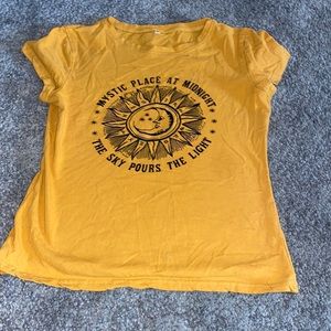 Yellow moon and sun t shirt